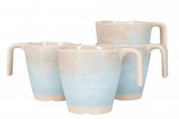 Melaminmugg Stone Line Beige 4-pack