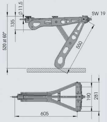 Stödben Premium AL-KO 1250 Kg 550mm