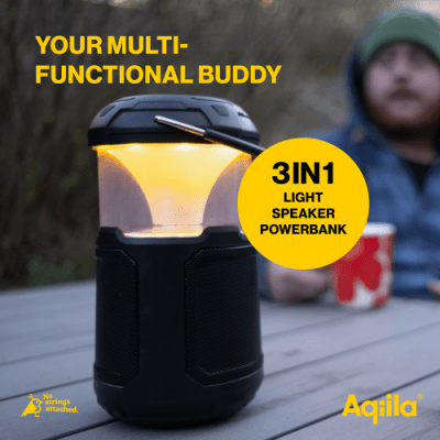 Aqiilasoundbird aquiila lampa bordslampa powerbank högtalare