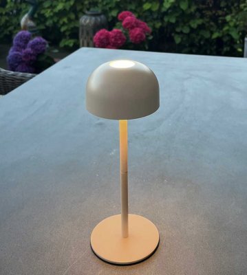 Bordslampa, shine, taupe, lampa, uppladdningsbar lampa
