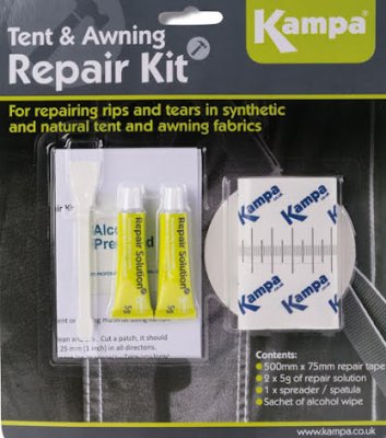 lagningssats, tältlagning, markislagning
