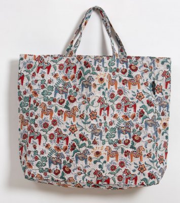 Tygkasse, tygpåse, flergångspåse, dalahästmotiv, arvidssons,