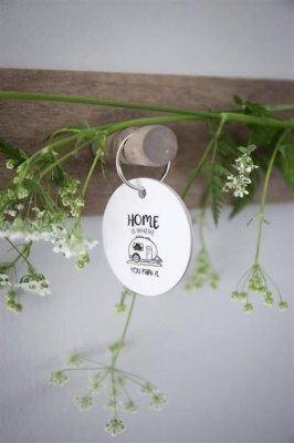 nyckelring, husvagn, home is, mellow design