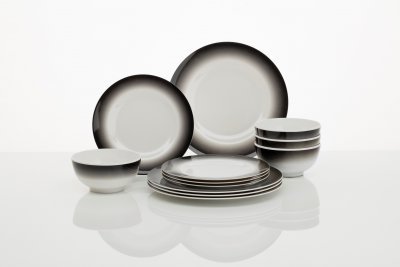 Melaminservis Royale Onyx campingservis husvagnsservis campingtillbehör plastservis