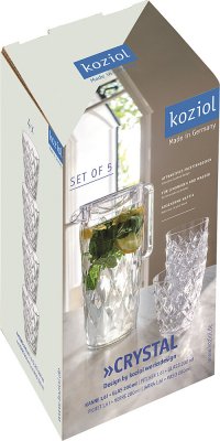 4002942448403 kanna dricksglas serveringskanna plastkanna plastglas koziol koziolglas mugg fasettdesign servering saftglas saftk