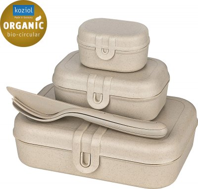 Lunchbox/bestickset Sand