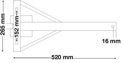 Stödben med 19mm mutter för vev