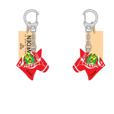 Nyckelring Dalahäst hästhuvud Dalarna Keyring Souvenir 4806017653781
