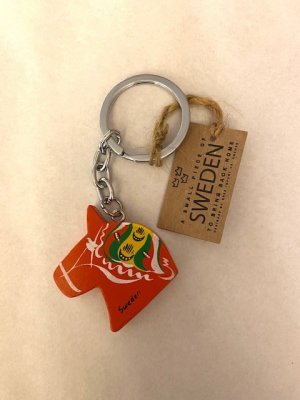 Nyckelring Dalahäst hästhuvud Dalarna Keyring Souvenir 4806017653781
