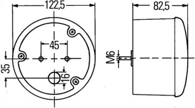 Dimbaklykta Hella 122,5 mm