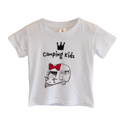 Camping Kidz T-shirt ”Husvagnstjejen”. Stl 98-104