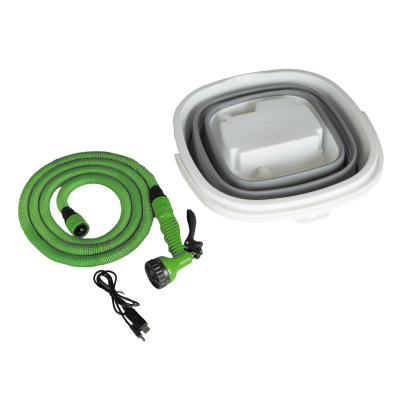 Hink med pump
utdragbar duschslang ihopfällbarhink tvätthink gocamp tvätthink duschhink duschmunstycke duschslang hinkmeddusch 