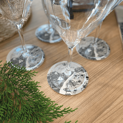 Glasunderlägg Royal Camping 4-pack